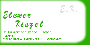 elemer kiszel business card